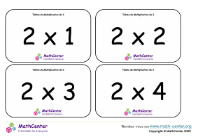 2 tables de multiplication - cartes