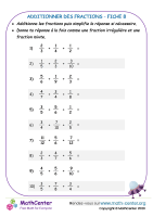 Additionner des fractions - fiche 8