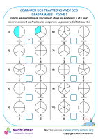 Comparer des fractions avec des diagrammes - fiche 1
