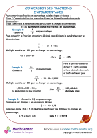 Conversion de fractions en pourcentages - méthodes