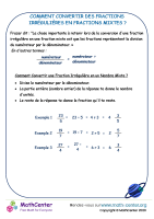 Comment convertir des fractions irrégulières en fractions mixtes ?
