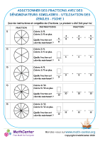 Additionner des fractions avec des dénominateurs similaires (cercles) 1