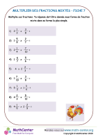 Multiplier des fractions mixtes fiche 7