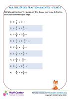Multiplier des fractions mixtes fiche 8