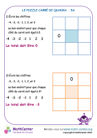 Le carré d'addition de quadra - 5a