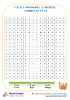 Colorie par nombres – citrouille (chiffres de 5 à 10)