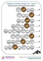 Compter les pièces à 2 $ fiche 3