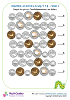 Compter les pièces à 5 $ fiche 4