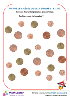 Trouve les pièces de dix centimes d'euro 1