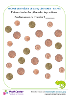 Trouve les pièces de cinq centimes d'euro 1