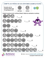 Compte les pièces de dix centimes (dimes) fiche2