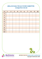 Tableau de multiplication vide à 10 x 10 #1