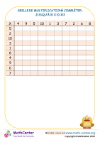 Tableau de multiplication vide à 10 x 10 #3