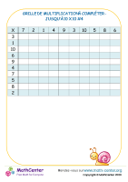 Tableau de multiplication vide à 10 x 10 #4