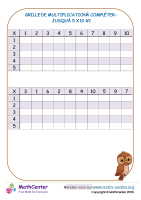 Tableau de multiplication vide à 5 x 10 #1