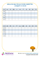 Tableau de multiplication vide à 5 x 10 #3