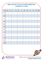 Tableau de multiplication vide à 12 x 12 #4