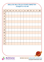 Tableau de multiplication vide à 12 x 12 #5