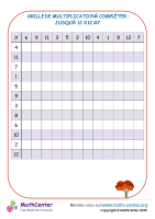 Tableau de multiplication vide à 12 x 12 #7