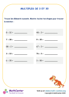 Multiples de 3 et 30 - multiplications mentales