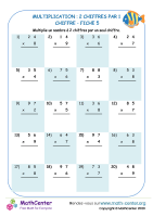 Multiplication : 2 chiffres par 1 chiffre fiche 5