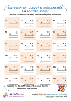 Multiplication : jusqu'à 10 (1 décimales près) par 1 digit sheet 2