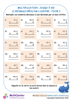 Multiplication : jusqu'à 100 (1 décimales près) par 1 digit sheet 2