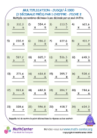 Multiplication : jusqu'à 1000 (1 décimales près) par 1 digit sheet 2