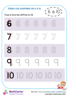 Écrire des nombres de 6 à 10