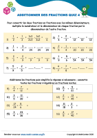Additionner des fractions quiz 4