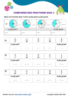 Comparer des fractions quiz 3
