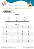 Comparer des fractions quiz 5