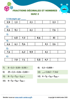 Fractions décimales et nombres quiz 2