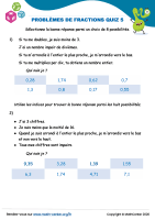 Problèmes de fractions quiz 5