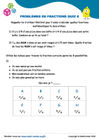 Problèmes de fractions quiz 8