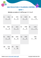 Multiplication à plusieurs chiffres quiz 1