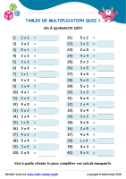 Tables de multiplication quiz 1