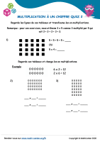 Multiplication à un chiffre quiz 2