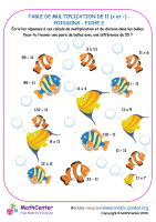 11 tables de multiplication - poisson fiche 2 (x et ÷)