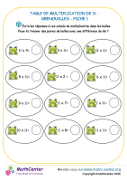11 tables de multiplication - grenouille fiche 1