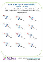 11 tables de multiplication - fusée fiche 2 (x et ÷)