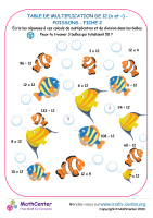 12 tables de multiplication - poisson fiche 2 (x et ÷)