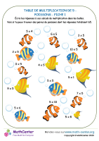 5 tables de multiplication - poisson fiche 1