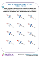 5 tables de multiplication - fusée fiche 2 (x et ÷)