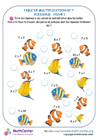 7 tables de multiplication - poisson fiche 1