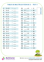 11 tables de multiplication - test 3