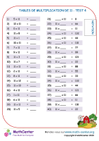 11 tables de multiplication - test 4