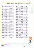 12 tables de multiplication - test 2