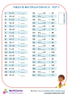 12 tables de multiplication - test 3