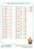 12 tables de multiplication - test 4
